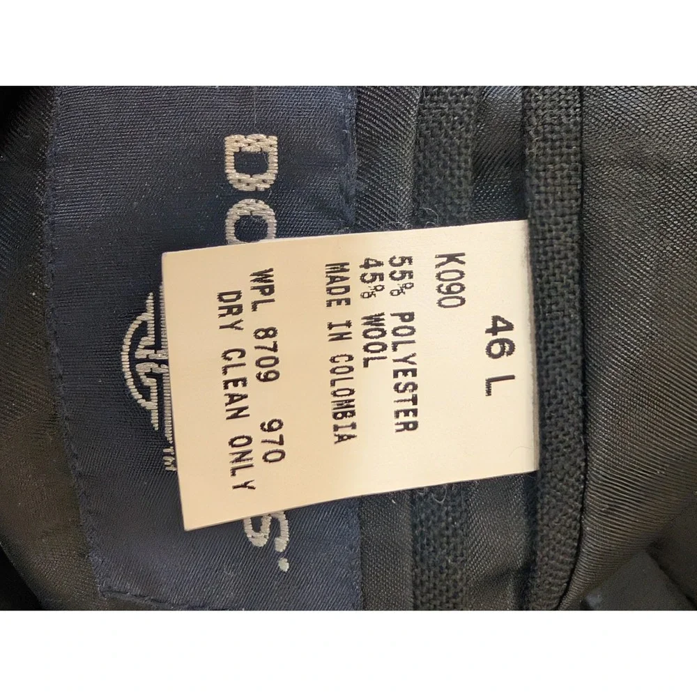 VTG‎ Dockers Men's Black Blazer Jacket Size 46 L Long Business Casual Wool Blend - Picture 8 of 10
